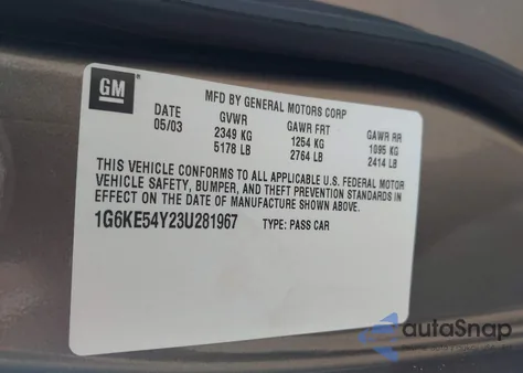 2003 Cadillac Deville Dhs z USA, uszkodzony, nr VIN 1G6KE54Y23U281967